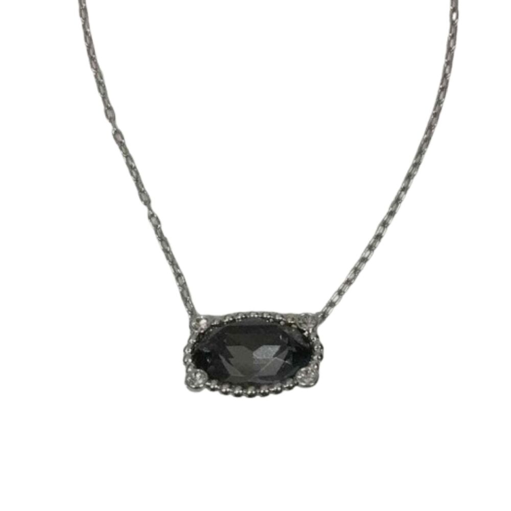 Swarovski Rosette Dark Colored Black Top Stone Necklace